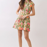 Willow Bloom Button-Front Mini Dress