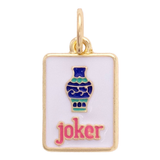 Joker Mahjong Tile Gold-Plated Charm