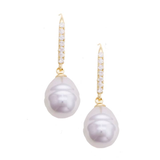 Vivienne Pavé Pearl Drop Earrings – Ivory