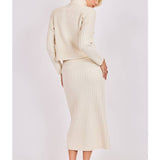 Ivory Cosette Rib Knit Midi Skirt