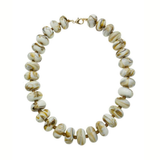 Sienna Natural Marbled Oval Beaded Necklace