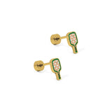 Screwback Stud Earrings - Pickleball