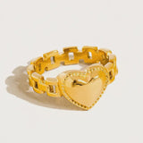 Storm Heart Watchband Ring Yellow Gold