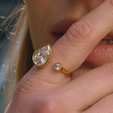 Kellan Radiant Teardrop Open Ring