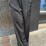 Black Romy Satin Pleated Pant