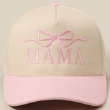 Lt Pink Mama Ribbon Embroidered Two-Tone Trucker Hat