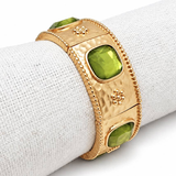 Olive Hammered Gold Stretch Bracelet