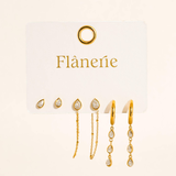 Celine CZ Earring Trio Set
