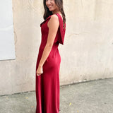 Mireya Satin Cowl Neck Dress