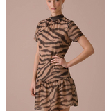 Sienna Tiger Print Organza Mini Dress with Removable Slip