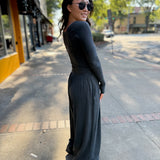Hot Shot Wide Leg Onesie - Black