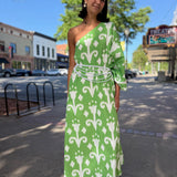 Santorini Muse One-Shoulder Maxi Dress