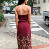 Isla Border Floral Strapless Maxi Dress