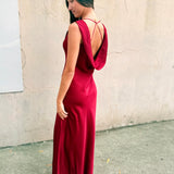 Mireya Satin Cowl Neck Dress