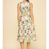 Watercolor Sleeveless Midi Dress