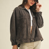 Black Coffee Back Pleated Jacket