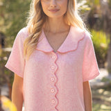 Rosé Charm Scallop Tweed Top