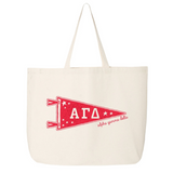 Collegiate Pennant Style Sorority Canvas Tote Bag