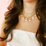 Sadie Pearl Necklace in Gold