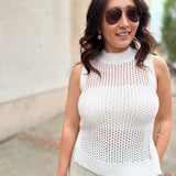 Cleo Open-Knit Sleeveless Top