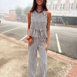 Gingham Peplum Pants