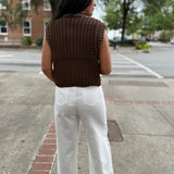 Brown Charm Chunky Knit Sweater Vest