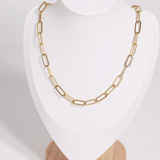 18K Gold Paperclip Chain Necklace 4mm
