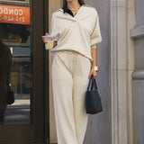 Ecru Ease Luxe Wide-Leg Lounge Pant