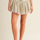 Meadow Lace-Up Ruffle Mini Skirt