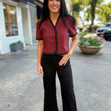 Red Black Tarra Checkered Top