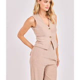 Oatmeal Rhapsody Knit Vest Top