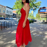 Scarlet Sunset Eyelet Midi Dress