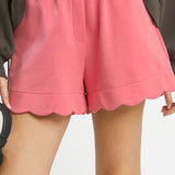 Coral Cloud Scallop Lounge Shorts