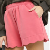 Coral Cloud Scallop Lounge Shorts