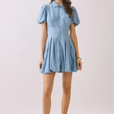 Bluebell Charm Pleated Mini Dress