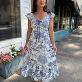 Cerulean Meadow Maxi Dress