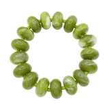 Olive Green Oval Beaded Stretch Bracelet