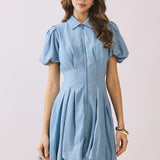 Bluebell Charm Pleated Mini Dress