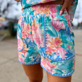 Sunset Watercolor Trim Shorts