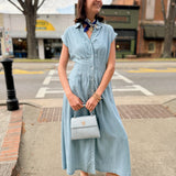 Leona Light Blue Midi Dress