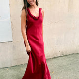 Mireya Satin Cowl Neck Dress