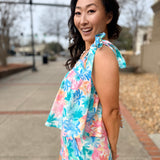 Sunset Watercolor Tie-Strap Top