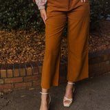 Charlotte Wide Leg Trousers - Chestnut