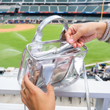 Game Day Clear Stadium Crossbody Jelly Bag - Silver Chrome