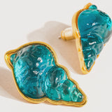 Ocean Glow 18K Gold Shell Stud Earrings