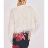 Ivory Angel Wings Fringe Jacket