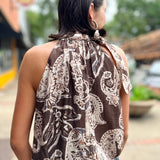 Halter Paisley Print Top