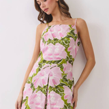Savannah Bloom Square Neck Mini Dress