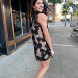 Black Linda Lace Halter Mini Dress