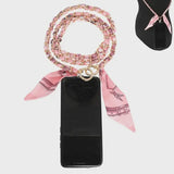 Scarf Chain Crossbody Phone Strap - Pink